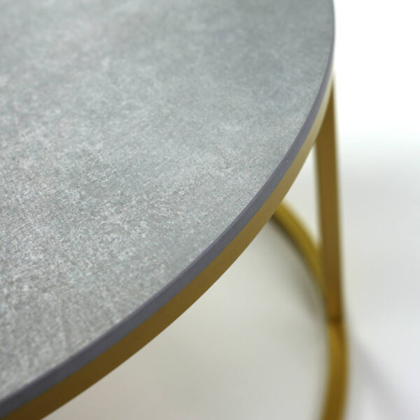 Stolik kawowy okrągły ze spieku kwarcowego elegancki nowoczesny Franko Bali stolik do salonu