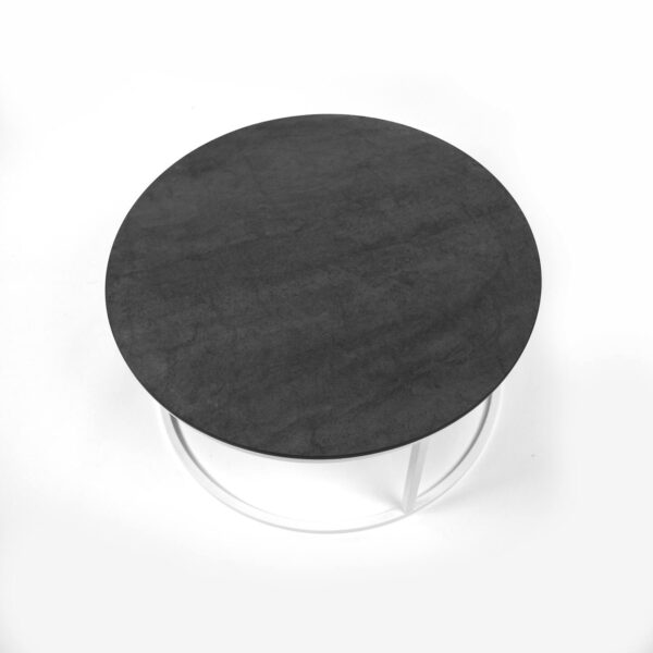 Stolik kawowy okrągły ze spieku kwarcowego elegancki nowoczesny Franko Bali stolik do salonu